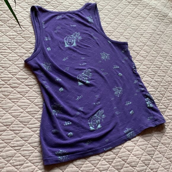 LOGIK - Purple Tank Top with silver crown diamond print - small - Picture 10 of 10